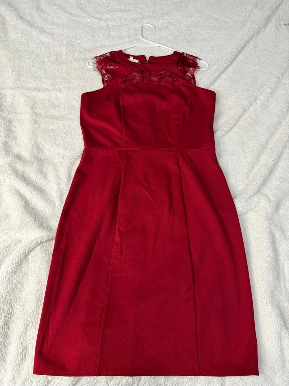 Maurices Red Lace Yoke Sheath Dress